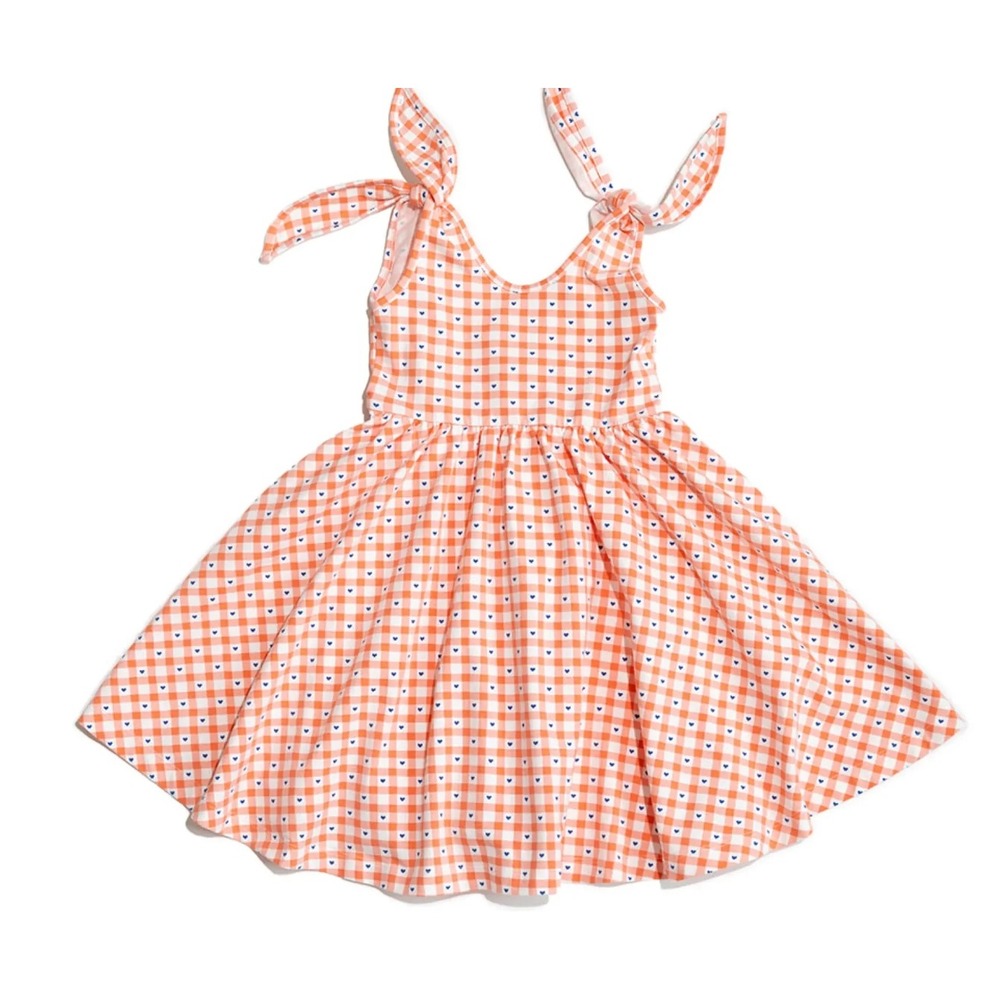 Alice + Ames The Bow Tank Ballet Dress in Heartland Girls 10 Orange Cotton